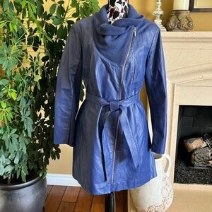 blue leather jacket size 3xl